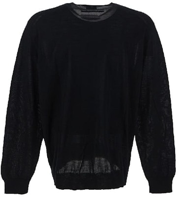 Zegna 男士黑色修身長袖針織套頭圓領毛衣。 UCM00-A6110-K09 Lookbook Zegna 男士黑色修身長袖針織套頭圓領毛衣。 UCM00-A6110-K09