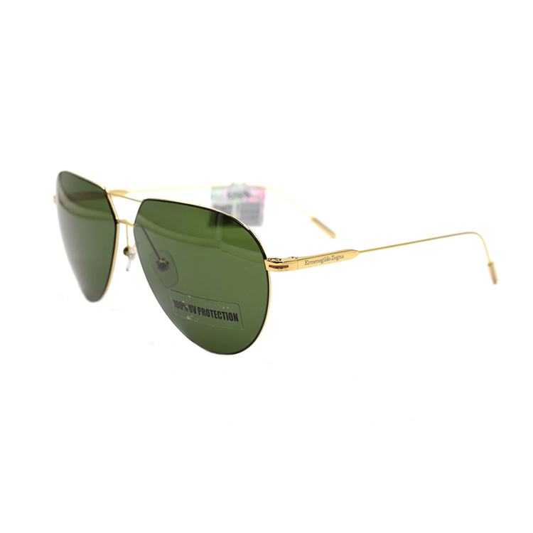 Zegna Modern Aviator Alloy Gold Sunglasses for Men - Holiday Travel Edition. EZ0185 30N