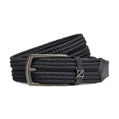 Zegna Navy Blue Stretch Viscose Braided Belt Unisex. LHTEC-B023UZ-NAV