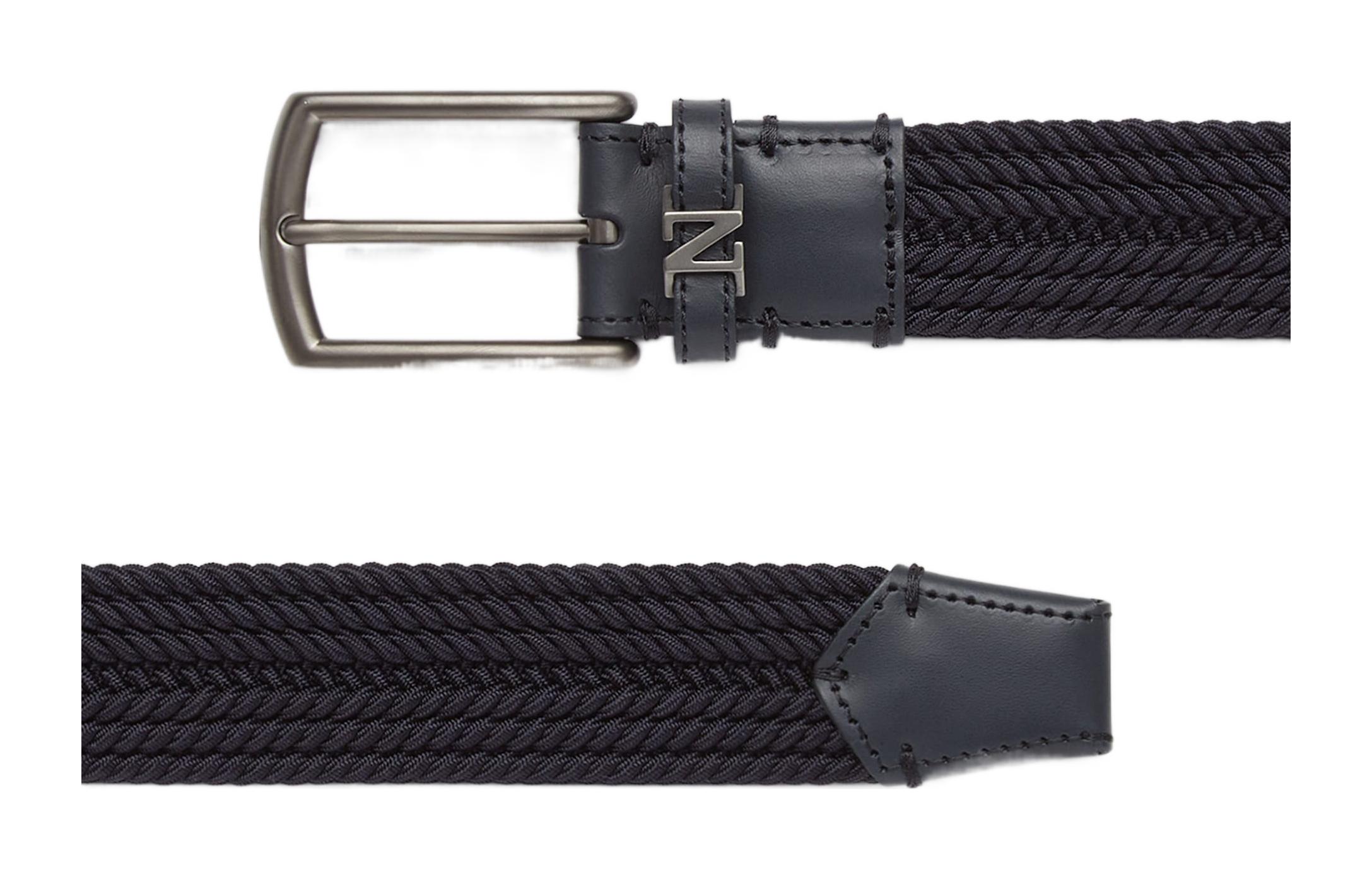 Lookbook Zegna 海軍藍彈性人造絲編織腰帶 男女皆適用. LHTEC-B023UZ-NAV