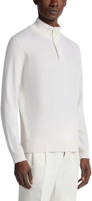Jersey Zegna Oasi Cashmere Blanco Cuello Alto Cremallera Manga Larga. E8K10-127-N91 Lookbook Jersey Zegna Oasi Cashmere Blanco Cuello Alto Cremallera Manga Larga. E8K10-127-N91