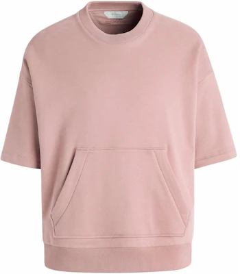 Zegna Pink Cotton Relaxed Fit Crewneck Short-Sleeve Sweatshirt VZ484-ZZ833-P04 Buy Zegna Pink Cotton Relaxed Fit Crewneck Short-Sleeve Sweatshirt VZ484-ZZ833-P04