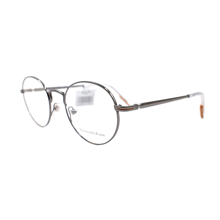 Zegna Retro Round Frame Business Executive Alloy Optical Glasses Gunmetal for Men EZ5205 008
