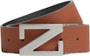 Order Zegna 男士雙面黑棕小牛皮腰帶,搭配光滑扣,寬3.5CM LHCEM-B027AZ-VSN