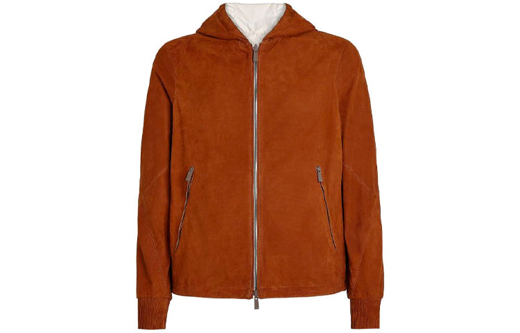 Zegna Reversible Hooded Jacket for Men Brown UYPBT-Y166-T155