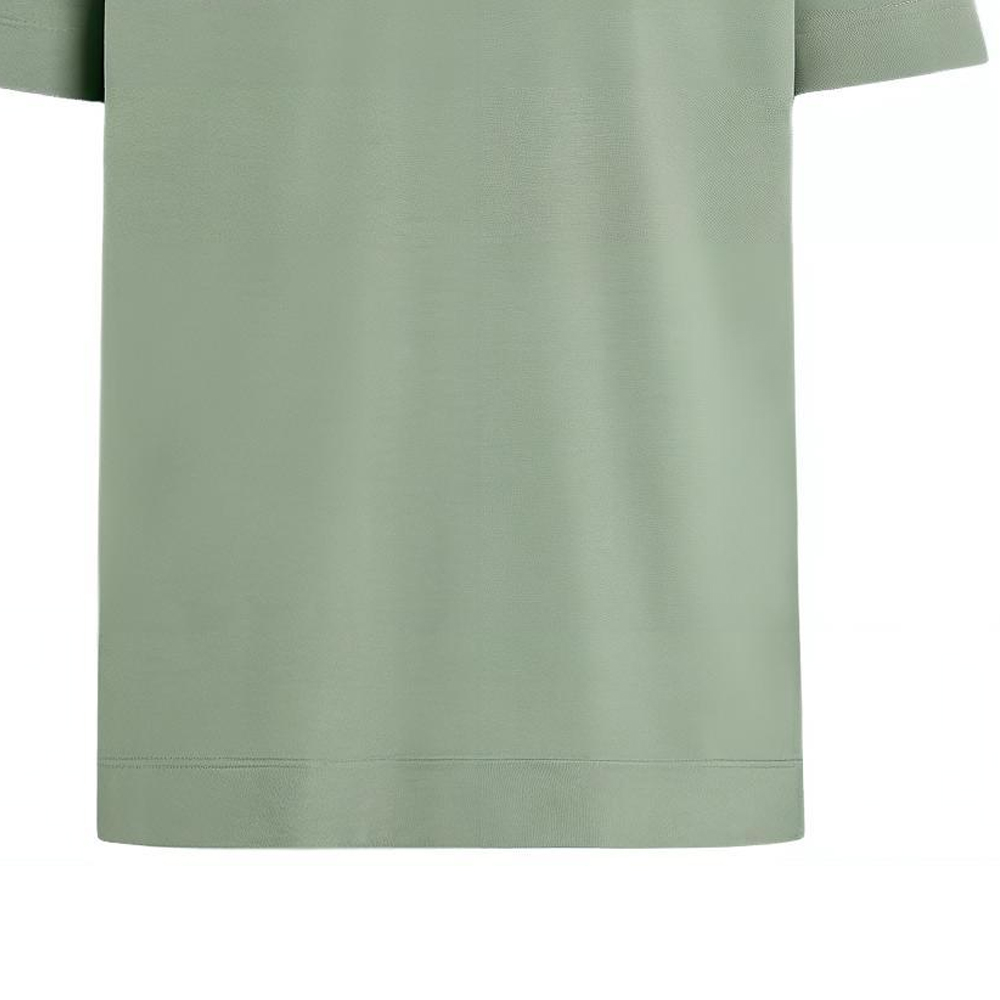 Sizing Zegna 男裝鼠尾草綠刺繡Logo圓領T恤 UD360A7-D760-V04