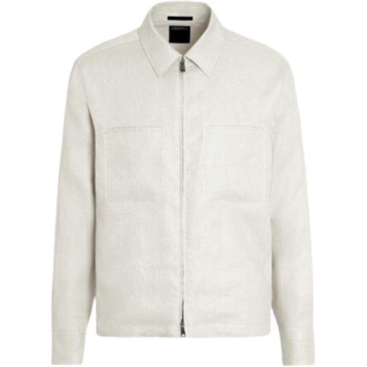 Zegna Single-Breasted Long Sleeve Jacket White Outerwear UBV35A5-SOT31-802
