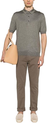 Zegna 修身素色短袖Polo衫 男士灰褐色 UDF91-A7C32 Lookbook Zegna 修身素色短袖Polo衫 男士灰褐色 UDF91-A7C32