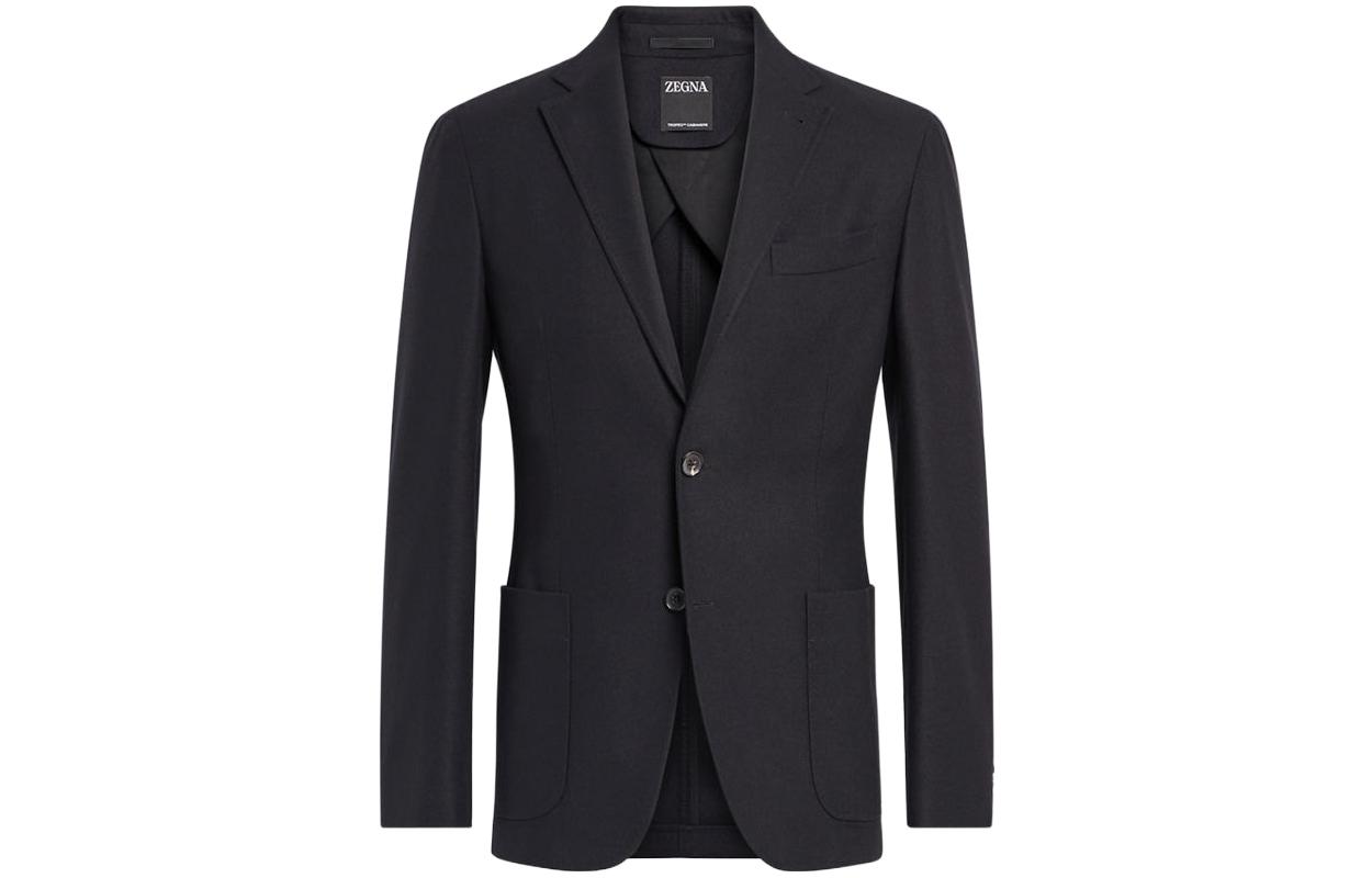 Zegna Solid Black Single-Breasted Long Sleeve Blazer Jacket E7C20-SDR-200