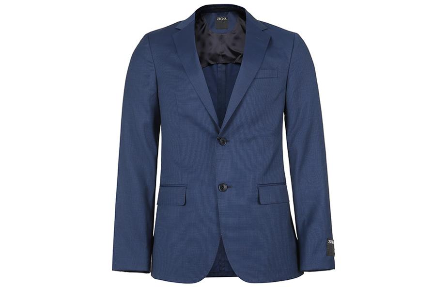 Lookbook ゼニア ソリッドチェック シングルブレストスーツセット ブルー - 長袖 522752A5-2V9AGA