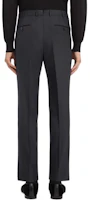 Shop Zegna 純色中腰直筒休閒長褲 黑色 C48F01-75TB12