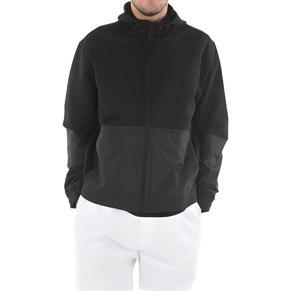 Zegna Solid Color Patchwork Hooded Jacket - Black ZZ848VY458-K09