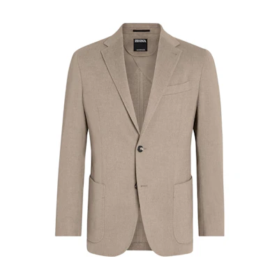 Zegna Solid Color Single Button Long Sleeve Jacket for Men UCC46A6-SDR-014