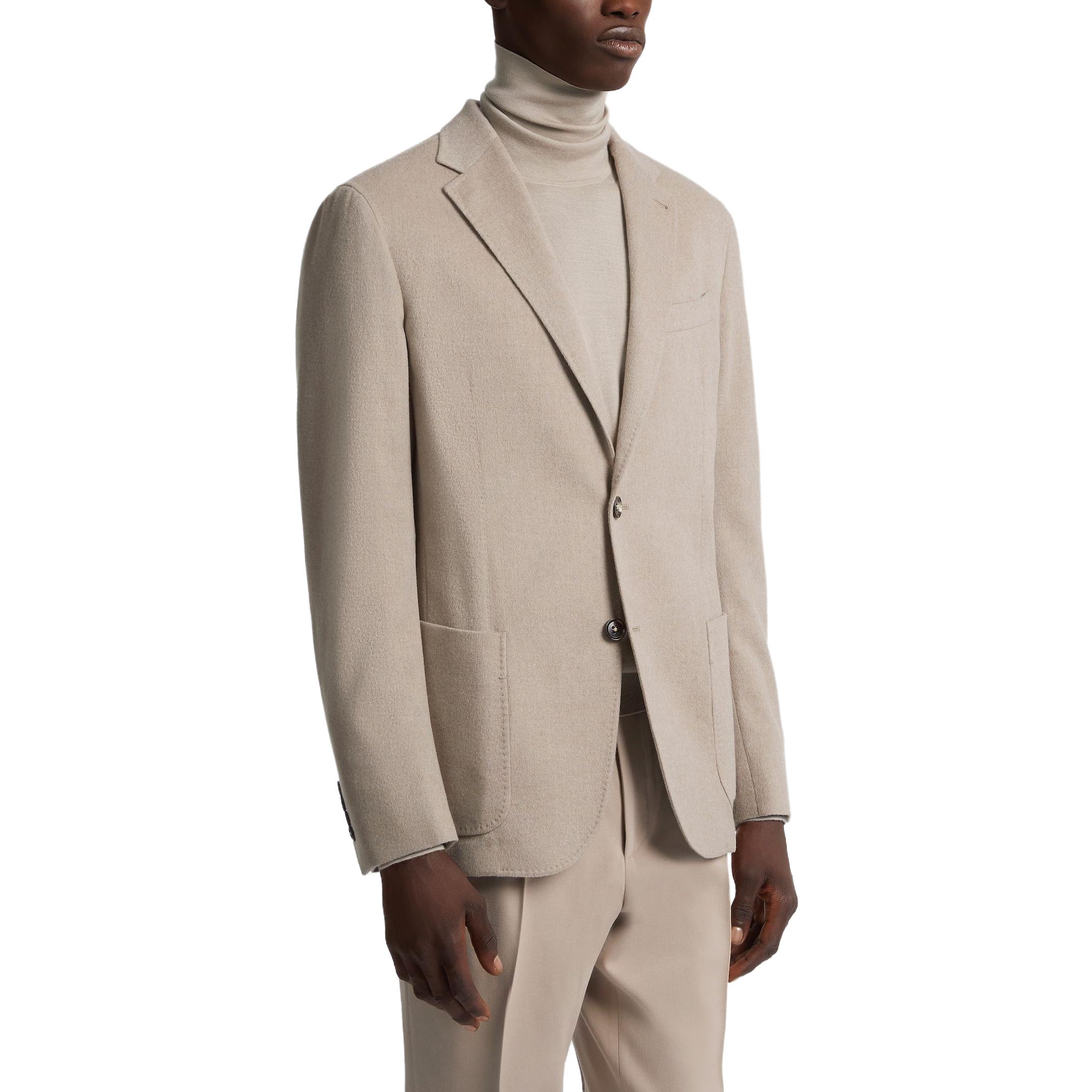 Zegna Solid Color Single Button Long Sleeve Jacket for Men UCC46A6-SDR-014 圖 5