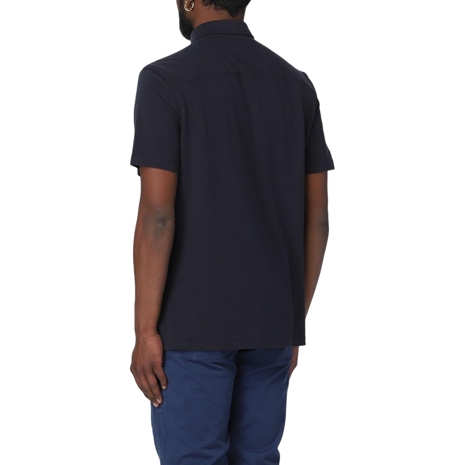 Lookbook Zegna純色直筒剪裁短袖POLO衫 藍色 (). B773E-8319A5-B09