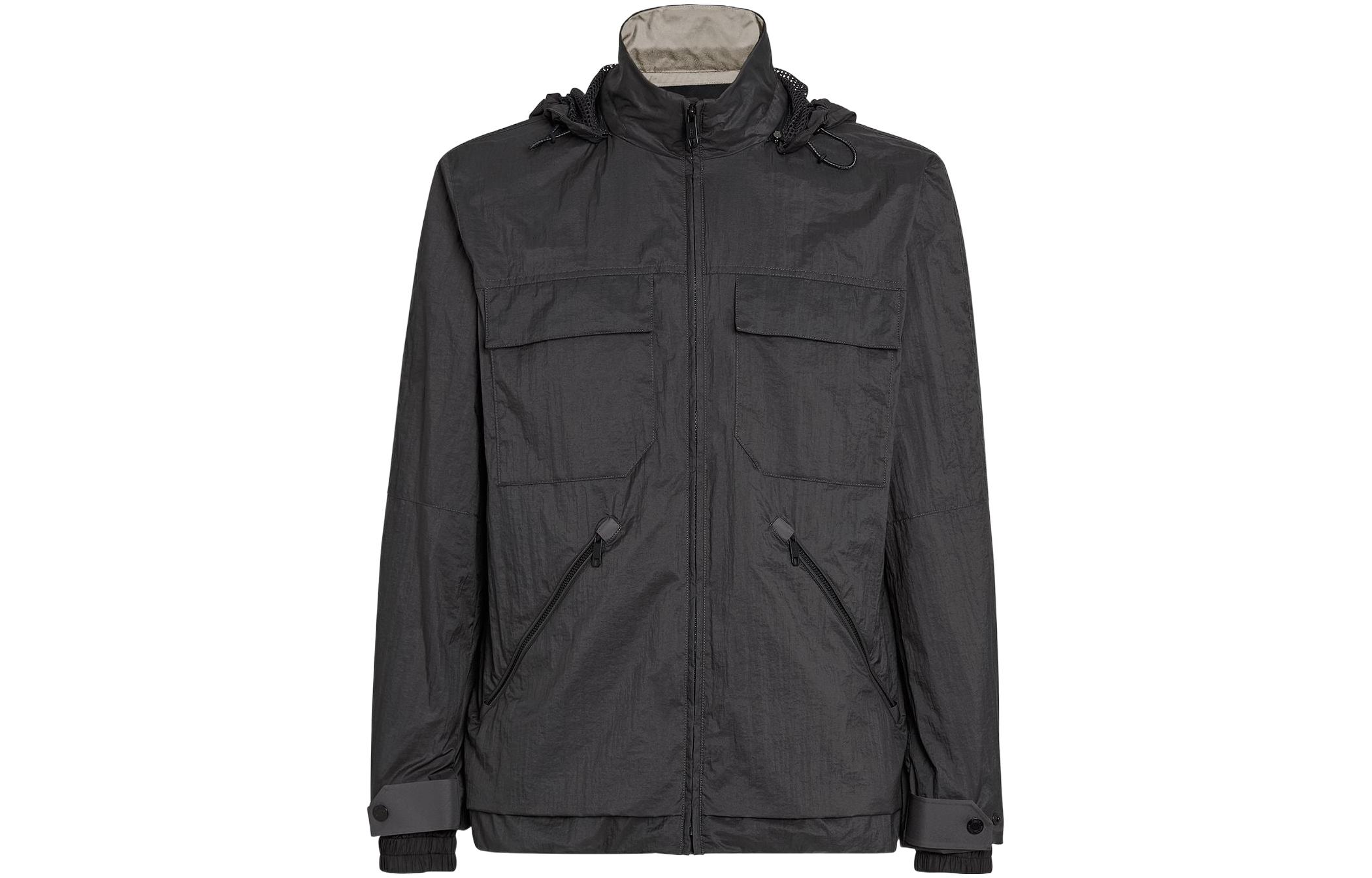 Zegna Solid Detachable Hooded Zip Jacket - Dark Gray VW030-ZZ140-K09