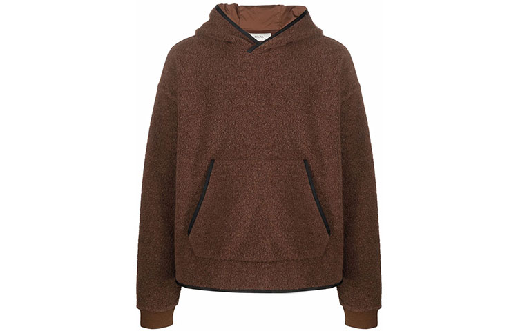 Zegna Solid Fleece Long-Sleeve Hoodie Brown VY430-ZZ842-M96