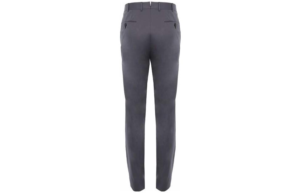 Shop Zegna 男士灰色直筒拉鍊西裝褲 77TB12-714-F01