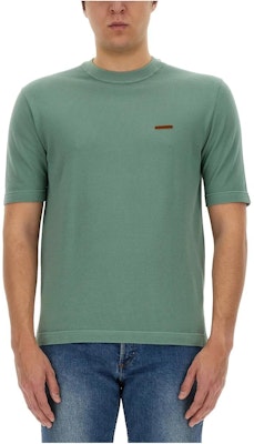 Zegna 綠色短袖圓領純色標誌T恤。 UDC9XA7C-10V04-001 Buy Zegna 綠色短袖圓領純色標誌T恤。 UDC9XA7C-10V04-001