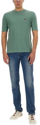 Zegna 綠色短袖圓領純色標誌T恤。 UDC9XA7C-10V04-001 Lookbook Zegna 綠色短袖圓領純色標誌T恤。 UDC9XA7C-10V04-001