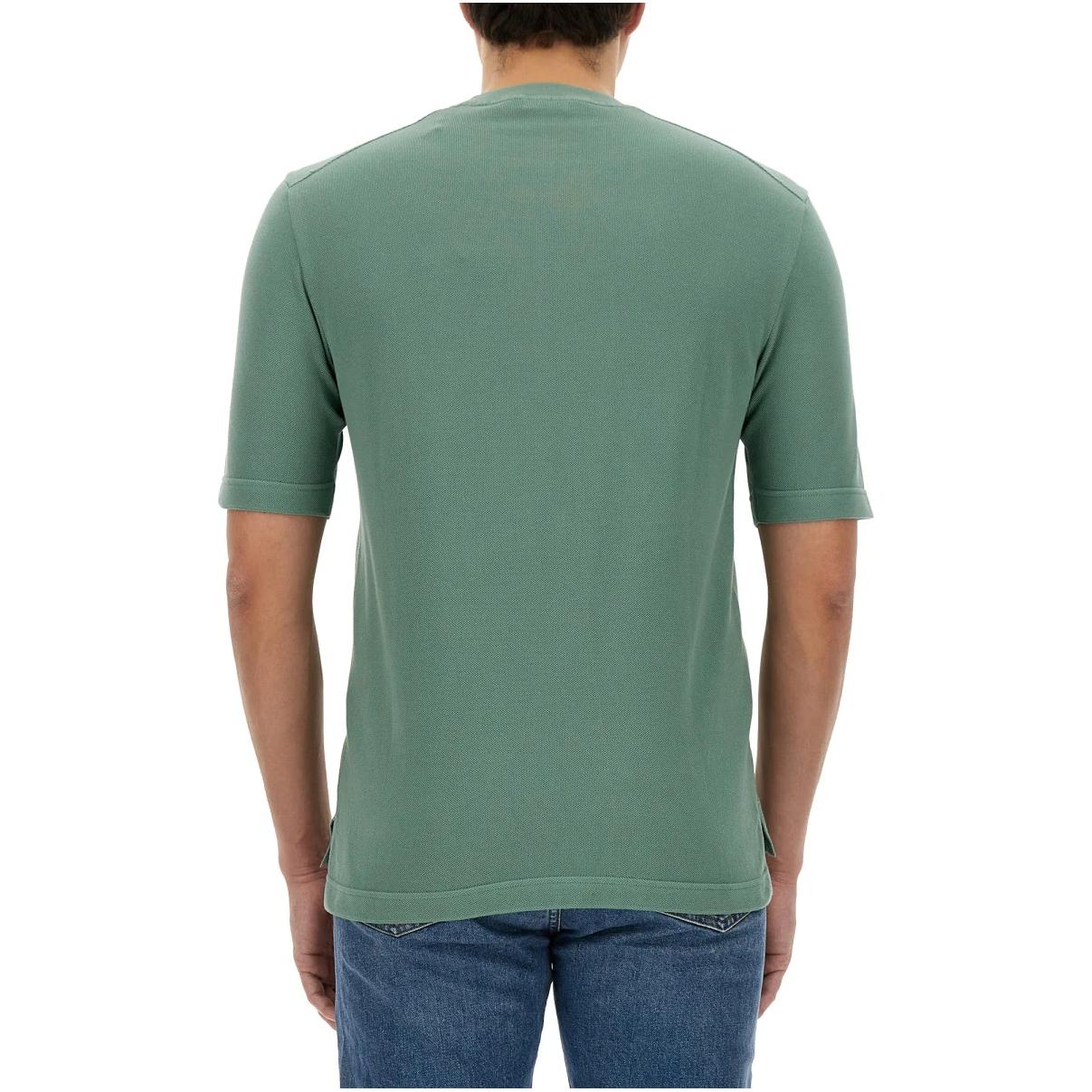 Shop Zegna 綠色短袖圓領純色標誌T恤。 UDC9XA7C-10V04-001