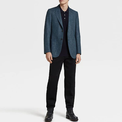 Zegna Baju Polo Logo Navy Biru Lengan Pendek. C7C96-C32-B09 Lookbook Zegna Baju Polo Logo Navy Biru Lengan Pendek. C7C96-C32-B09