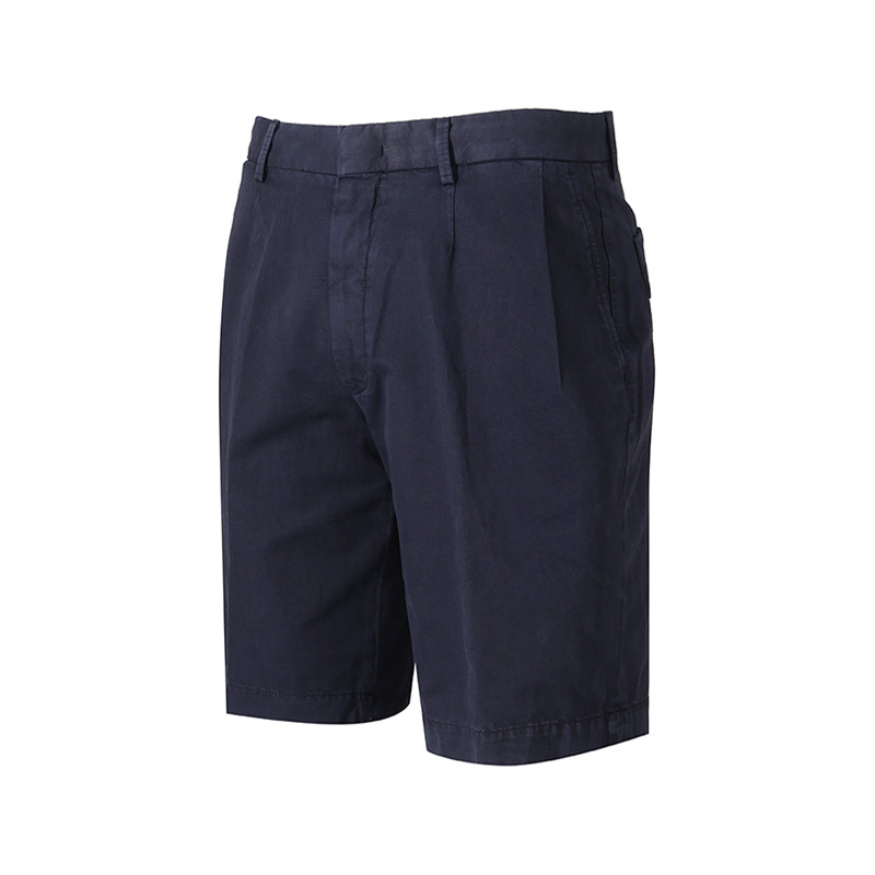 Lookbook Zegna 男款中腰直筒拉鍊休閒短褲 海軍藍 UDI37A-7TB05-B09