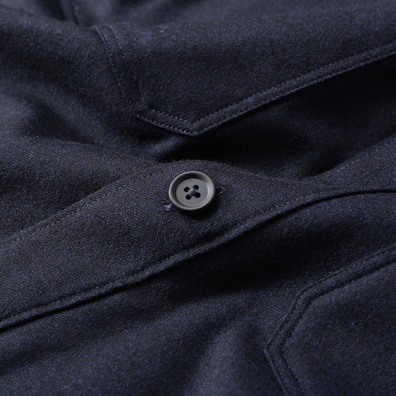 Zegna Solid Navy Blue Long Sleeve Shirt with Zip Pocket and Collared Design for Men UCV01A6-SOTM2-016 圖 4