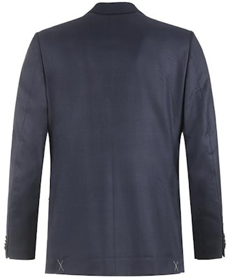 Zegna 藍色單排扣西裝套裝 男士商務正裝 長袖徽標設計 62250-5A6221-225 Shop Zegna 藍色單排扣西裝套裝 男士商務正裝 長袖徽標設計 62250-5A6221-225