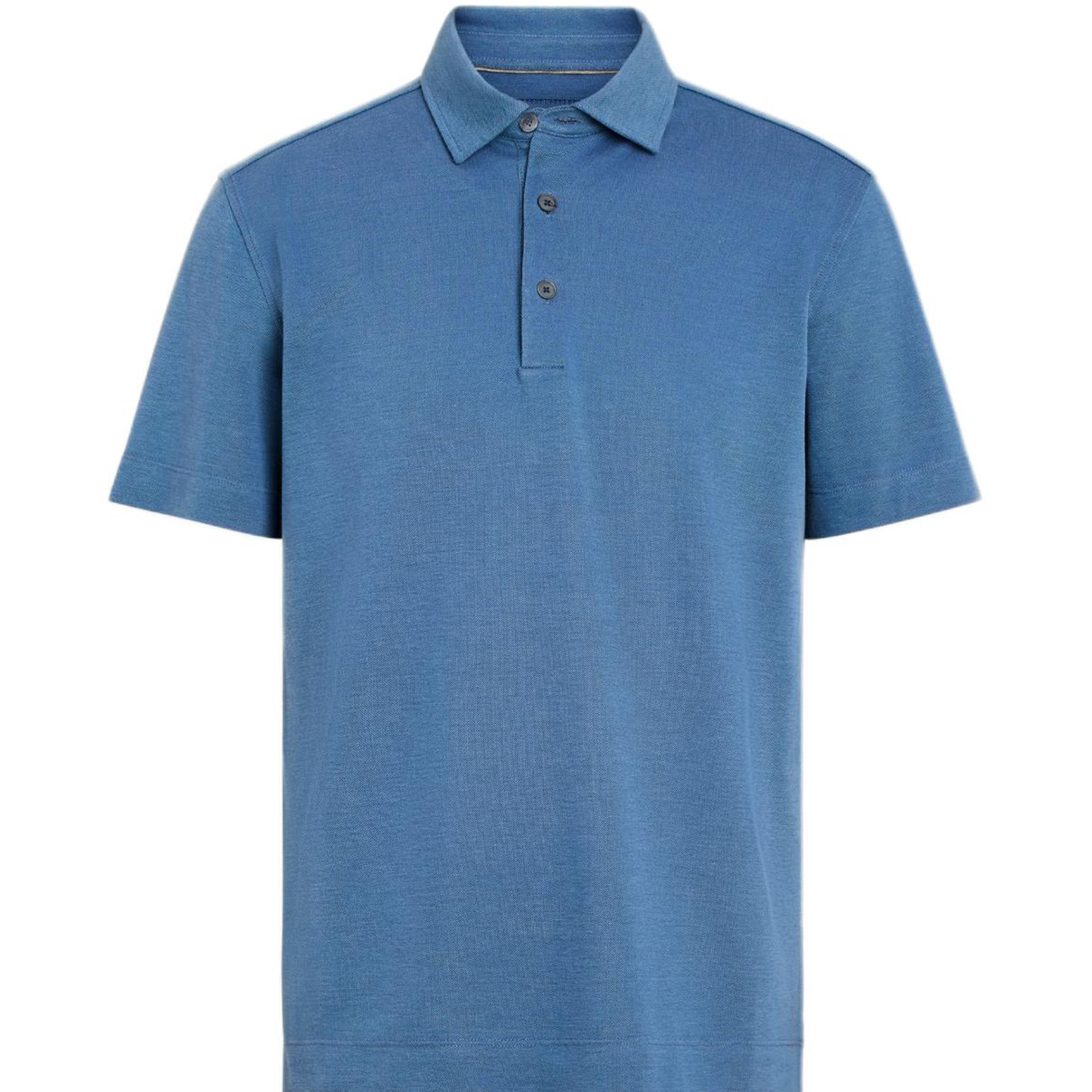 Zegna Solid Straight-Fit Short Sleeve Polo Shirt  Dodgers Blue. E8319A5-B773-B07