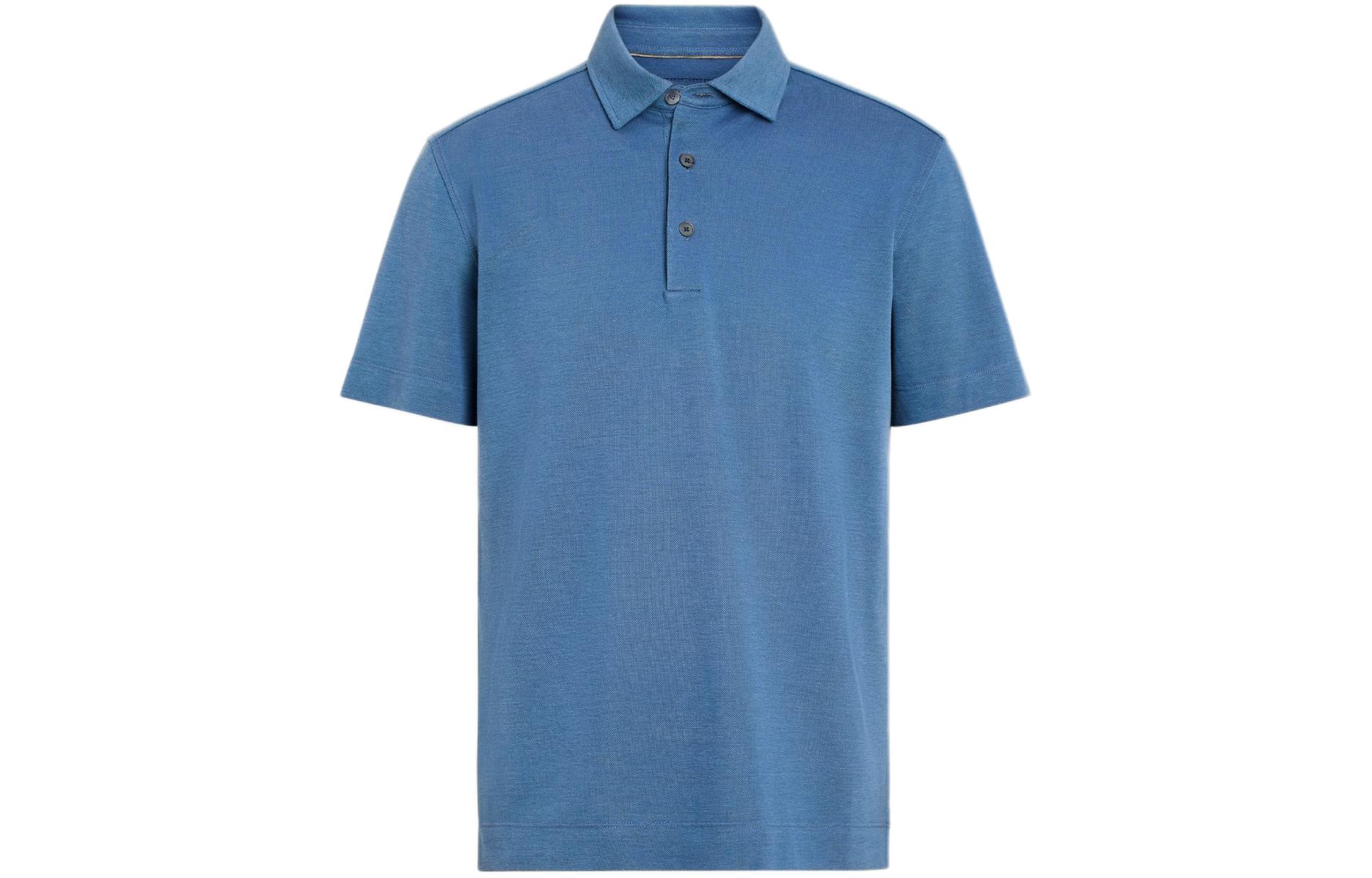 Order Zegna 素面直筒短袖 Polo 衫 道奇藍色。 E8319A5-B773-B07