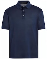Zegna SS21 Navy Blue Mulberry Silk Short-Sleeve Knit Polo Shirt. UW330-750-364 Zegna SS21 Navy Blue Mulberry Silk Short-Sleeve Knit Polo Shirt. UW330-750-364