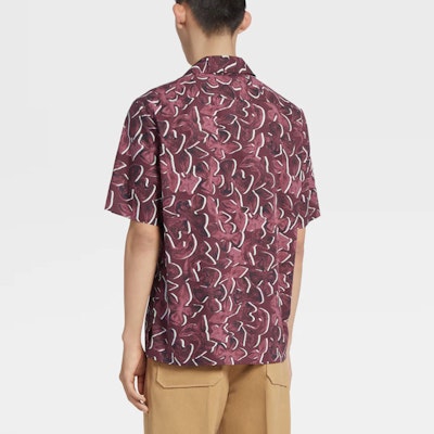 Zegna SS22 紅色印花棉短袖襯衫 UZX49-SCP3-002 Purchase Zegna SS22 紅色印花棉短袖襯衫 UZX49-SCP3-002