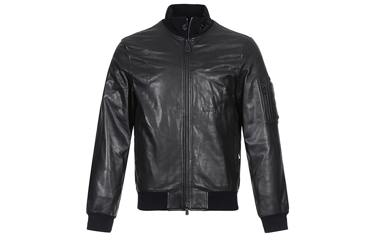 Zegna SS22 Glossy Leather Stand Collar Jacket in Black VT074-ZZ924-K09