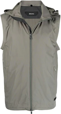 Zegna SS22 Hooded Zip Vest Jacket Olive Green VZ019-ZZ028-V03 Buy Zegna SS22 Hooded Zip Vest Jacket Olive Green VZ019-ZZ028-V03