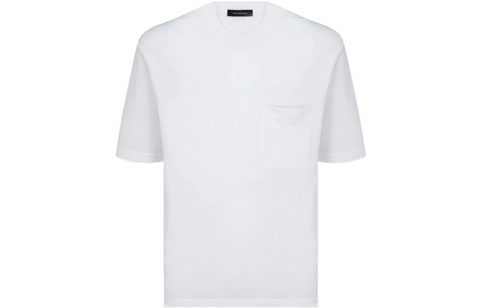 Order Zegna SS22 男裝白色圓領套頭T恤。 UZC-9PC10-N00