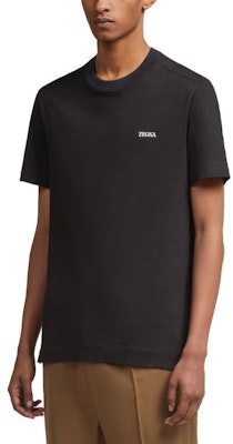 ゼニア SS23 ブラック クルーネック Tシャツ レタープリント入り E7360A5B760K09 Details for ゼニア SS23 ブラック クルーネック Tシャツ レタープリント入り E7360A5B760K09