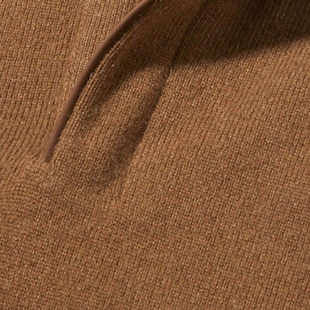 Sizing Zegna SS23 Suéter Marrón de Cuello Alto Acanalado con Manga Larga. E8K10-127-N95