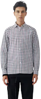 Cheap Zegna SS23 灰色格紋單排扣長袖襯衫 UBX21A5-SRF5-155