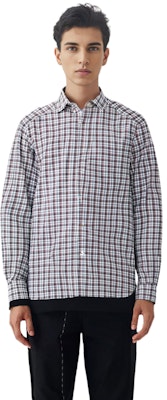 Zegna SS23 灰色格紋單排扣長袖襯衫 UBX21A5-SRF5-155 Cheap Zegna SS23 灰色格紋單排扣長袖襯衫 UBX21A5-SRF5-155