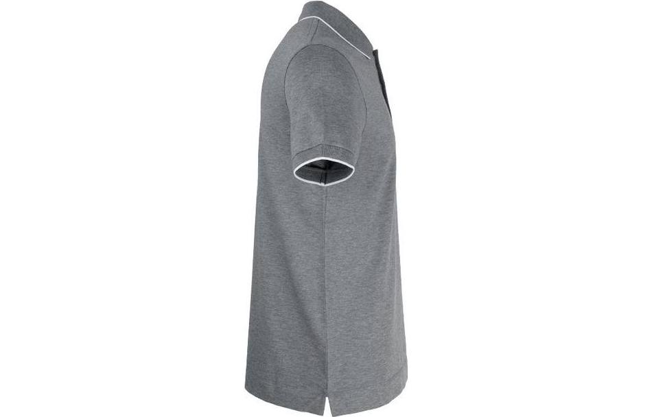 Purchase Zegna SS23 灰色短袖襯衫搭配標誌刺繡與條紋飾邊。 E7358A5B746-K95