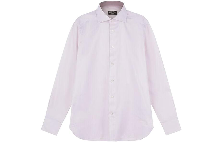 Zegna SS23  Light Pink Monogram Striped Long-Sleeve Button-Up Shirt. 501042A5-9MS0BA
