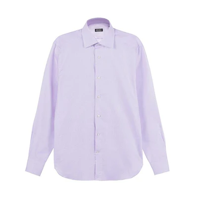Zegna SS23 Light Purple Solid Color Long Sleeve Button-Down Shirt. 501623A5-9MS0JI