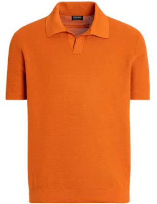 Zegna SS23 橙色純棉提花短袖POLO衫 UBC95A5-C32-D05 Buy Zegna SS23 橙色純棉提花短袖POLO衫 UBC95A5-C32-D05