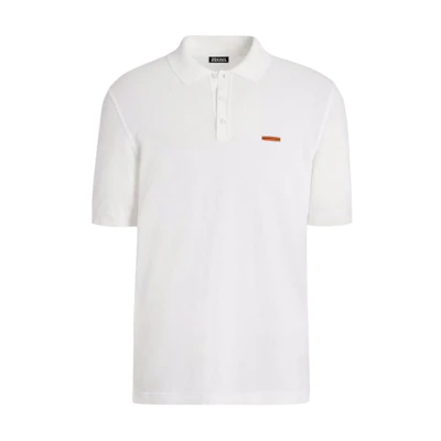 Zegna SS23 Solid Color Casual Short Sleeve Polo Shirt White UBC9XA5-C32-N00