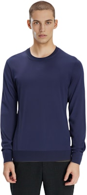 Zegna SS23 Suéter Color Sólido Cuello Redondo Manga Larga - Azul Marino UBC90A5-110-B09 Details for Zegna SS23 Suéter Color Sólido Cuello Redondo Manga Larga - Azul Marino UBC90A5-110-B09