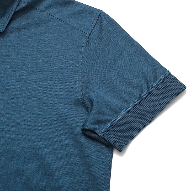 Details for Zegna SS23 海軍藍純色短袖扣領Polo衫 UB350A5-B723-T07