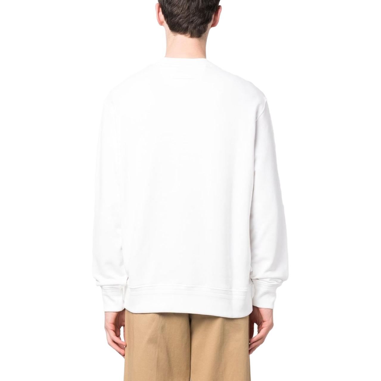 Shop Zegna SS23 白色字母印花長袖圓領衛衣。 UB522A5-B872N01