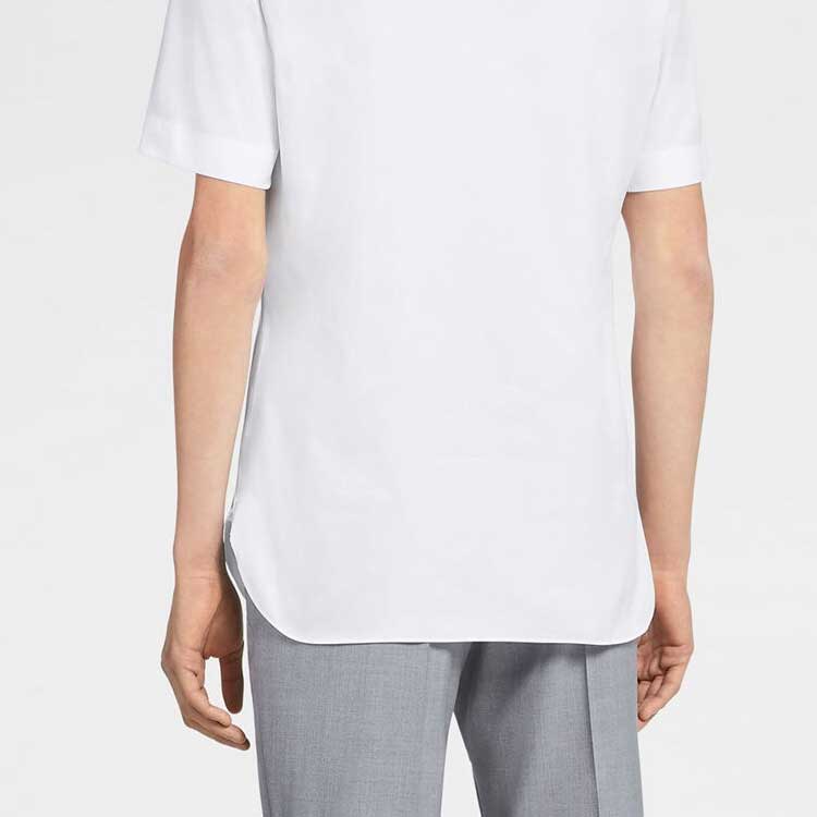 Purchase Zegna SS23 白色短袖休閒單排扣襯衫 CT1090-8MS0JI