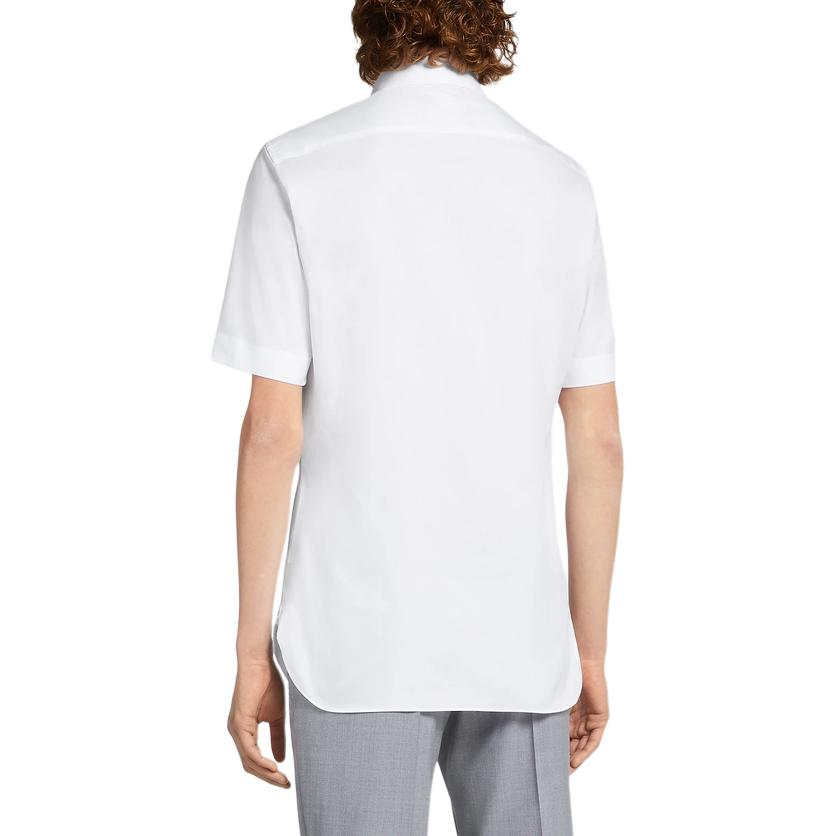 Sizing Zegna SS23 白色短袖休閒單排扣襯衫 CT1090-8MS0JI